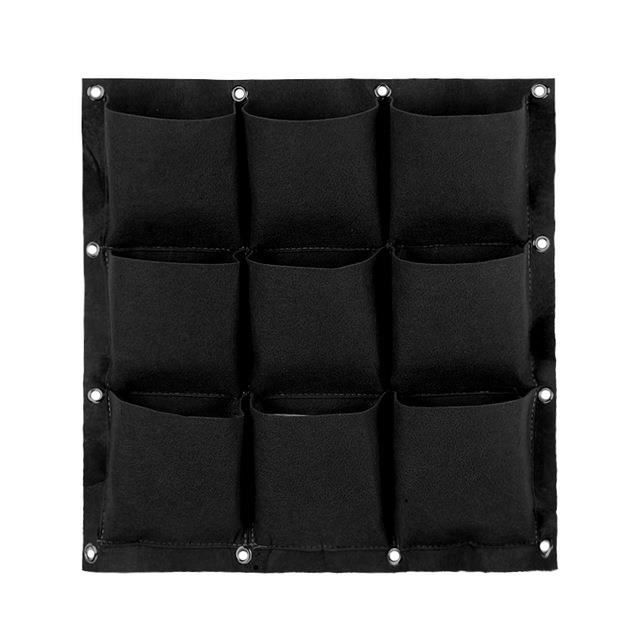 Sac De Plantation Murale 6 Poches - Jardinière Verticale Balcon - 1m De Long - Noir