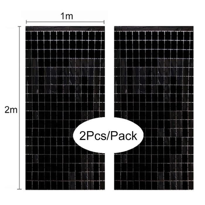 Le noir 1X2m Rideau en aluminium pour fête, 2 pièces-paquet, Cube à ...