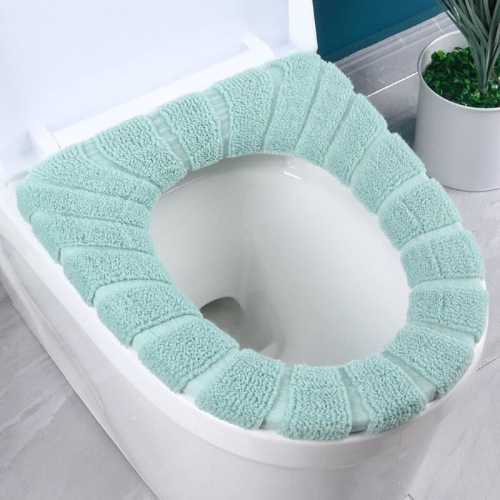 Lot De 2 Housses Pour Abattant Et Réservoir De WC - Bord élastique, Tissu Polyester, Lavable, Décoration Salle De Bain