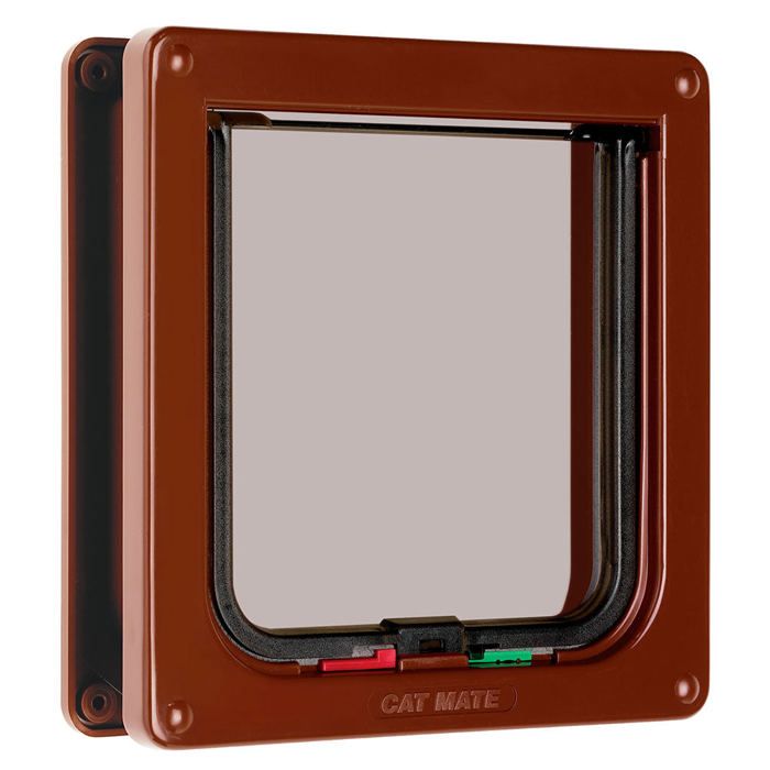 Chatière à verrouillage à 4 voies pour chat - CAT MATE - 235B - Doublure de porte jusquà 50 mm - Marron Chatière à verrouillage à 4 voies pour chat - CAT MATE - 235B - Doublure de porte jusquà 50 mm - Marron