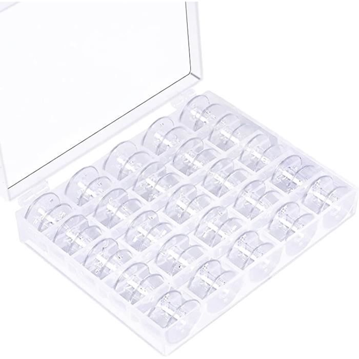 Cersalt Boîte De Rangement Pour Canettes De Machine à Coudre - Transparente, Capacité 30 Bobines, Portable Et Imperméable