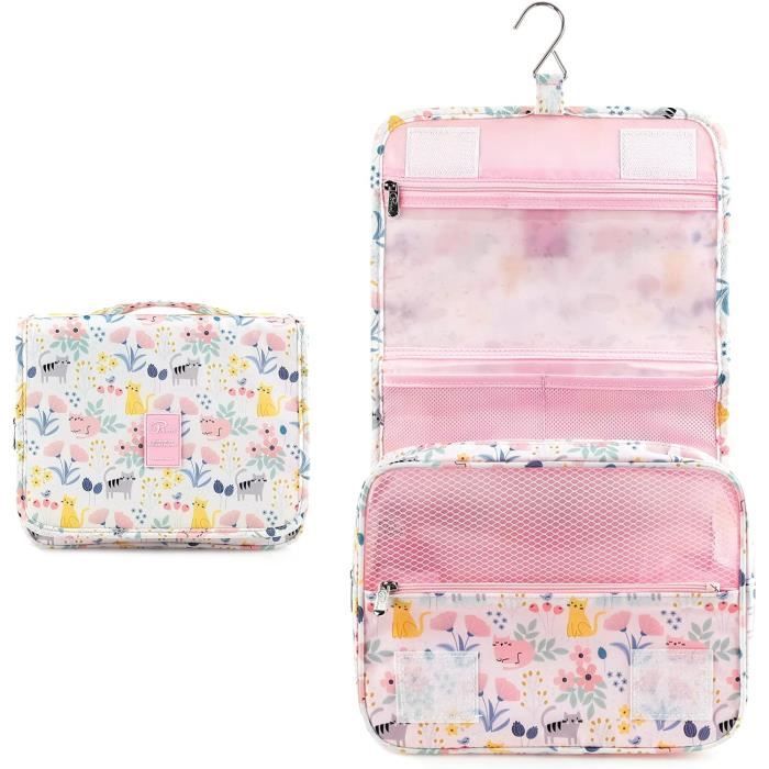 Trousse de Toilette Portable Suspendue Étanche Sac de Cosmétique Maquillage Sac Organisateur