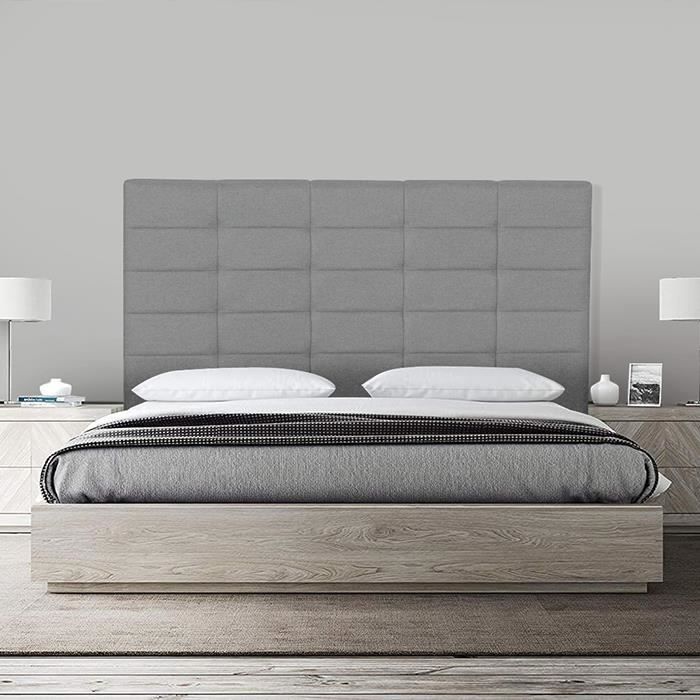 Tete De Lit Capitonnee Grise 160 Cm Confort Cdiscount Maison