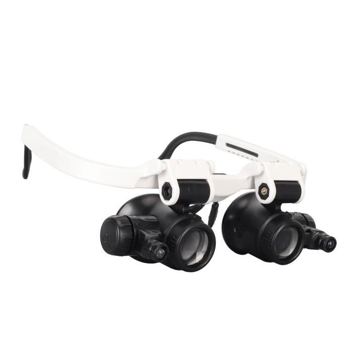 Bandeau Loupe Réglable Avec 3 LEDs, 23 Grossissements (1x à 8x), Lentilles Acryliques, Confortable Et USB Rechargeable