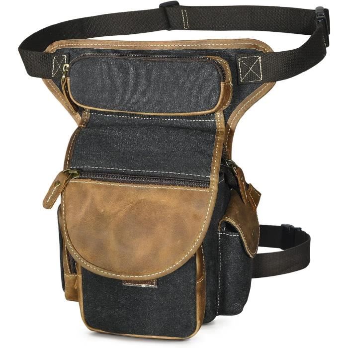 Sac De Cuisse En Simili Cuir PU – Réglable, étanche, Taille 16,5x15,5 Cm, Parfait Pour Sorties Et Voyages