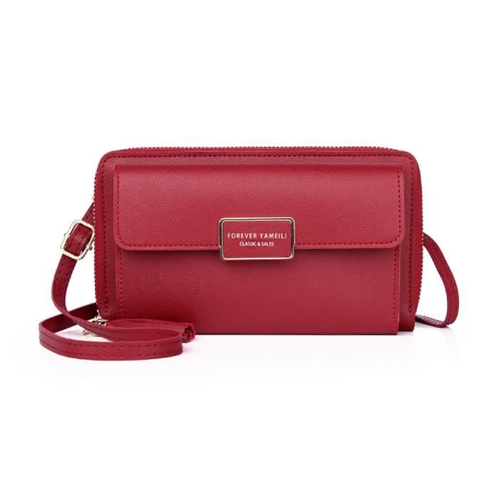 Sac à Bandoulière Femme – Cuir PU – Mini Clutch Avec Poche Pour Téléphone – Beige? (à Vérifier)