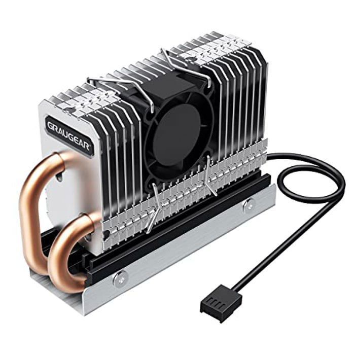 Ventilateur SSD M.2 NVMe - GRAUGEAR - G-M2HP04-F - Actif 25 mm - Faible Bruit - Réduit la chaleur jusquà 60%