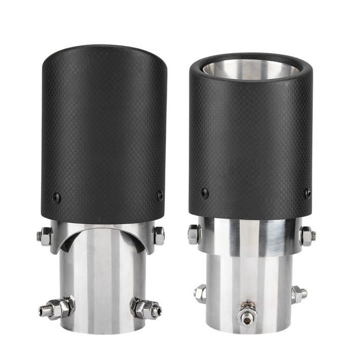 Embout D'échappement Forme Cœur Noir Acier Inoxydable - Diamètre 63 Mm - Universel - Accessoire Voiture Décoratif Et Protecteur