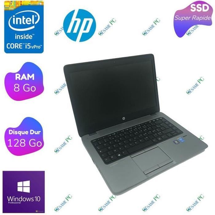 HP EliteBook 840 G1 - Intel Core i5 4300U - RAM 8 Go - SSD 128 Go - 14 - Windows 10 professionnel - ORDINATEUR PORTABLE - Hewlett packard