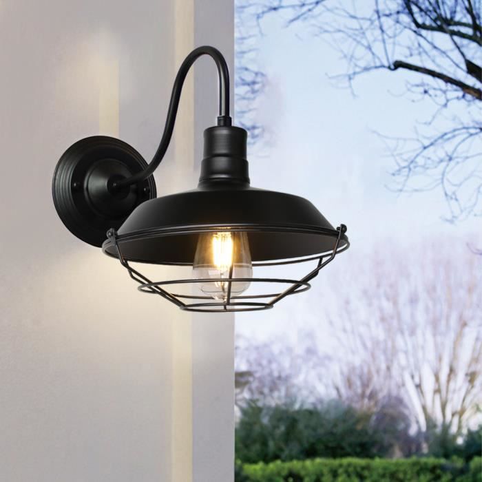 IDEGU Lampe Murale en Fer Forge Industrielle Applique Murale Vintage Style Edison pour Salon Chambre