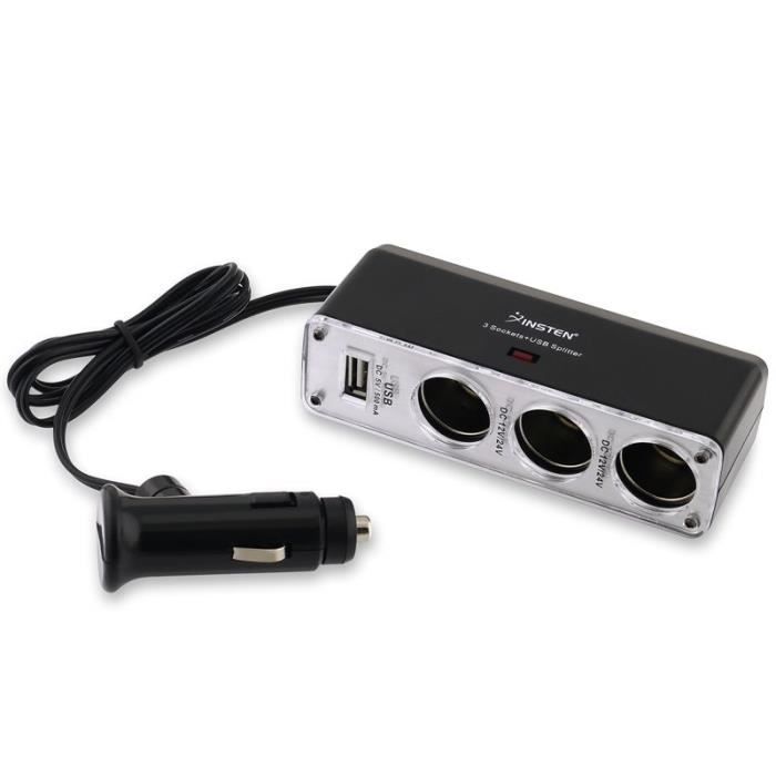 Chargeur Allume-Cigare 120W USB C PD20W QC3.0 - Multi Prise Voiture 12V/24V