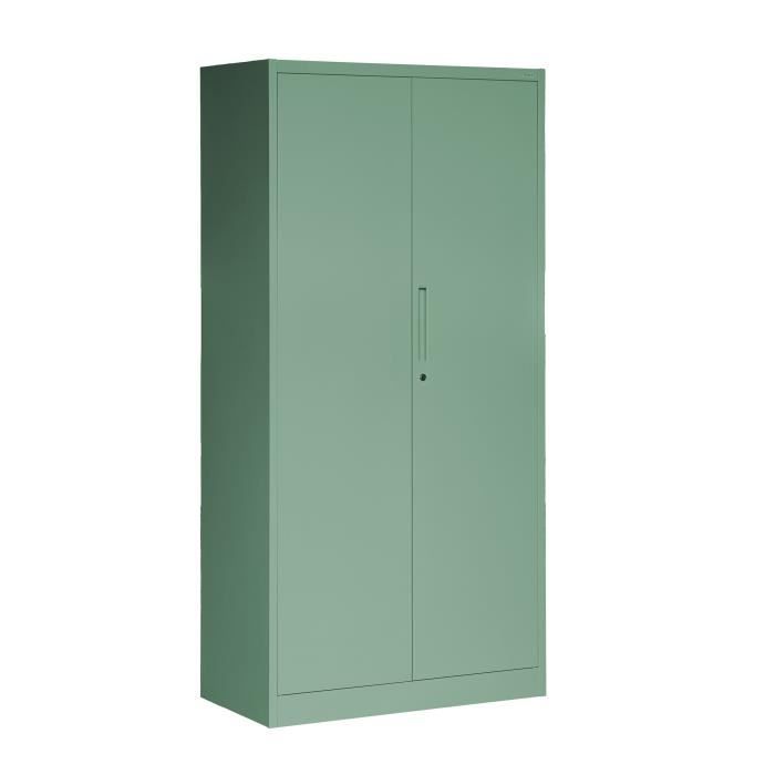 armoire de bureau c34 métallique armoire à dossiers armoire à outils 185 x 90 x 45 cm, vert pastel