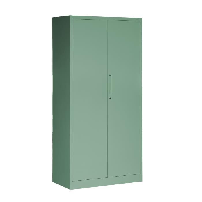 Armoire de Bureau C34 Métallique Armoire à Dossiers Armoire à Outils 185 x 90 x 45 cm Vert pastel