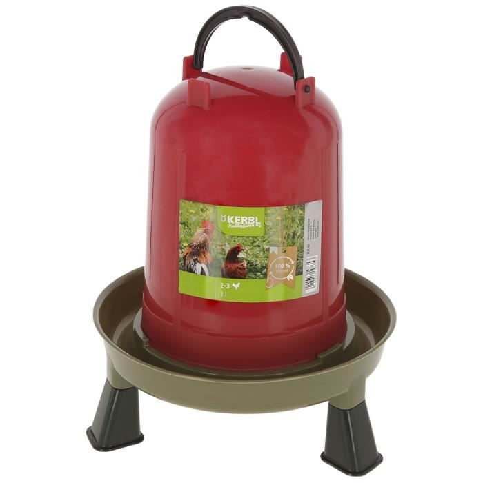 KERBL Seau-Abreuvoir Volaille 12L Avec Pied Et Anse - Abreuvoir Poules Poussins PVC Robuste