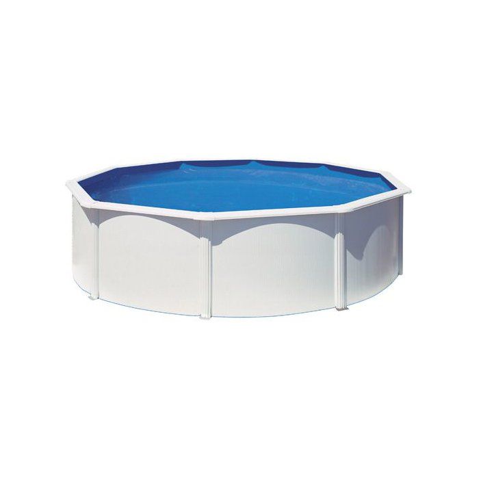 GRE Kit Piscine hors sol acier ronde Ø370 x H122 Livrée avec filtre à sable + échelle