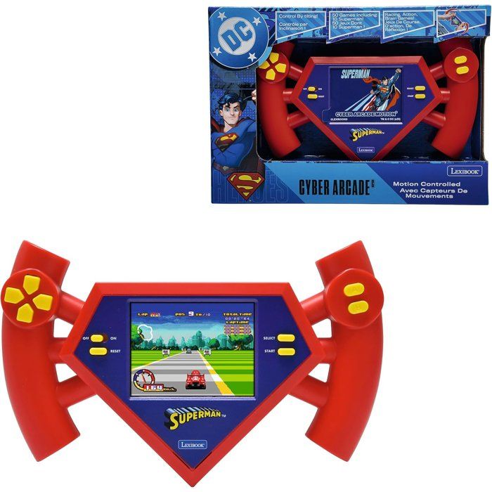 Console Portable Superman Cyber Arcade Motion – Écran LCD 2,8'' et 50 Jeux Inclus