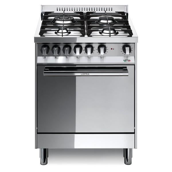 Cuisinière - LOFRA M66GV-C - 60x60 - 4 brûleurs au gaz - Four à gaz ventilé - Inox poli - Lofra