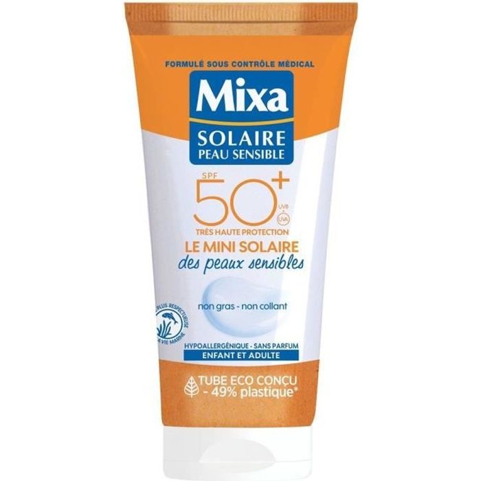 MIXA Crème solaire pour peaux sensibles SPF 50+ - 50 ml
