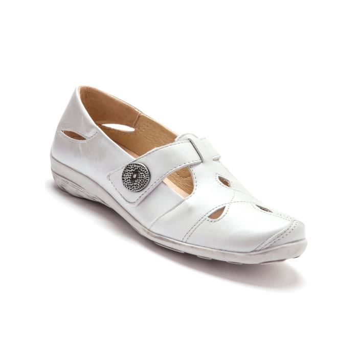 Salomes en cuir PEDICONFORT ultra souples Femme Blanc Argente