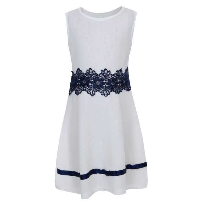 Robe de soir?�e sans manches en dentelle de taille blanc - Cdiscount Pr??t-?�-Porter