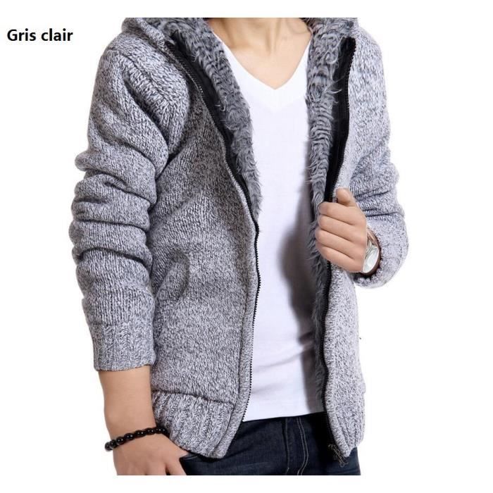 Hommes Hoodie à Capuche Pullover Sweater Pull Top Sweat-shirt Solide hiver épais manteau