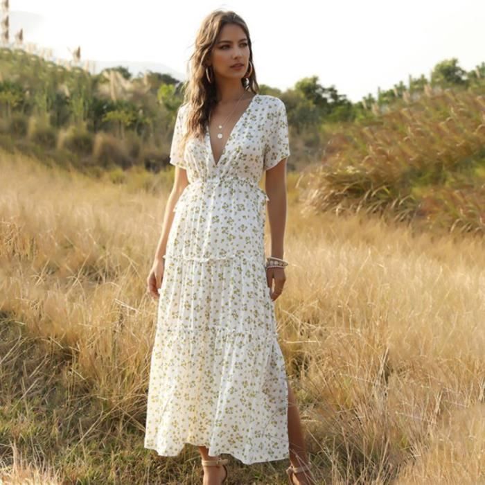 Robe femme col v new arrivals