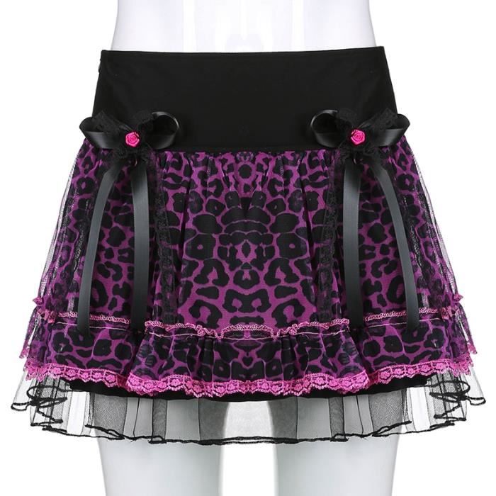 Mini Jupe Velours Lacets – Style Gothique Punk – Taille 34-38 – Neuf Avec Étiquettes