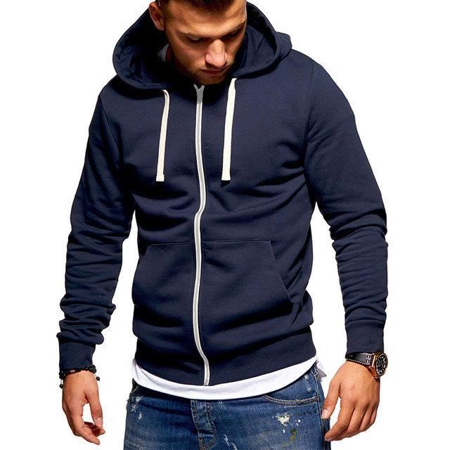 Sweat capuche homme sweat slim de marque de luxe Bleu