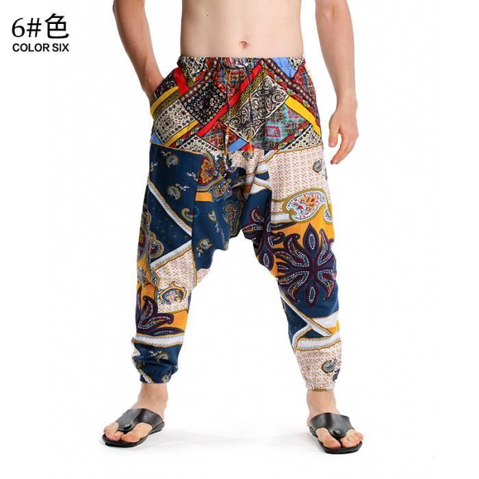 Pantalon De Jogging Homme Imprimé Western Aztec 3D - Taille élastique Avec Cordon, En Polyester, Poches