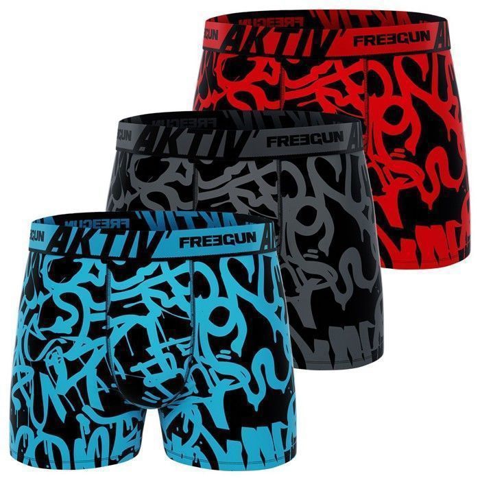Boxer Homme Sport FREEGUN AKTIV' - Lot De 2, Anti-Transpirant, Ajustement Parfait, 92% Polyester 8% Elasthanne