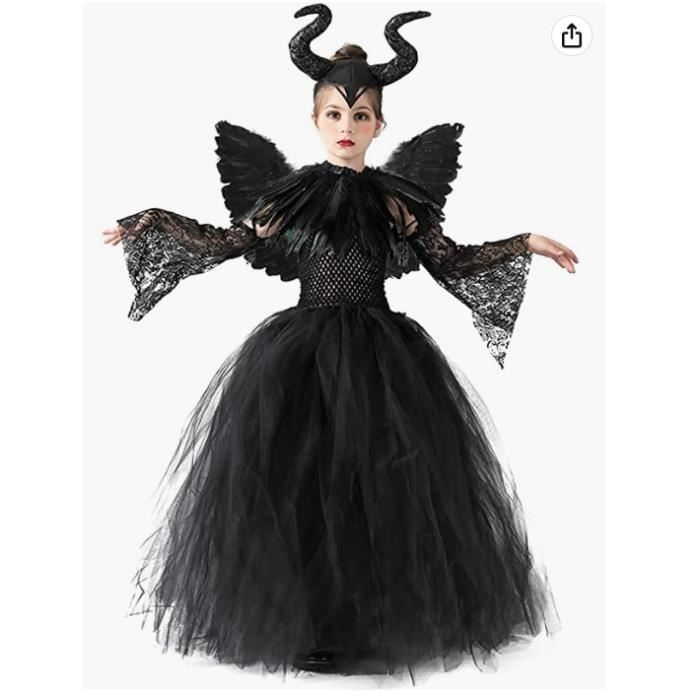 Deguisement Princesse Malefique Fille Fantaisie Reine du Mal Deguisement Cosplay d Halloween Robe de Sorciere.la taille 140cm Noir Cdiscount Pret a Porter