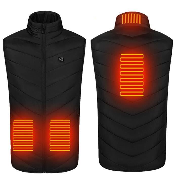 Gilet Chauffant Homme Femme Chargement USB Chaud GILET Doudoune 4 Zones