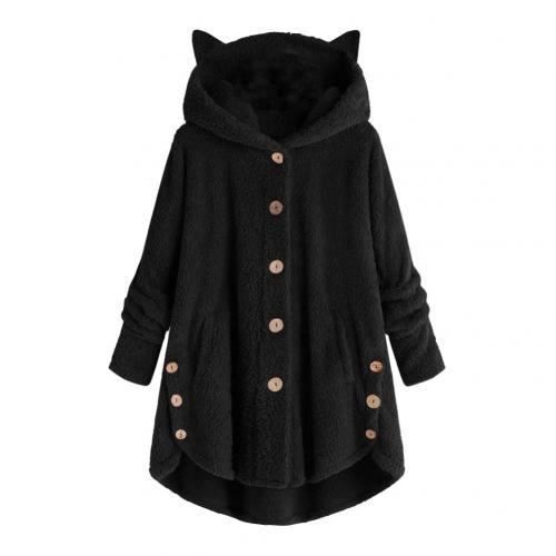 Veste Polaire Femme Avec Capuche à Oreilles De Chat - Doublure Sherpa Douce - Chaud Pour L'hiver, Avec Poches - 10