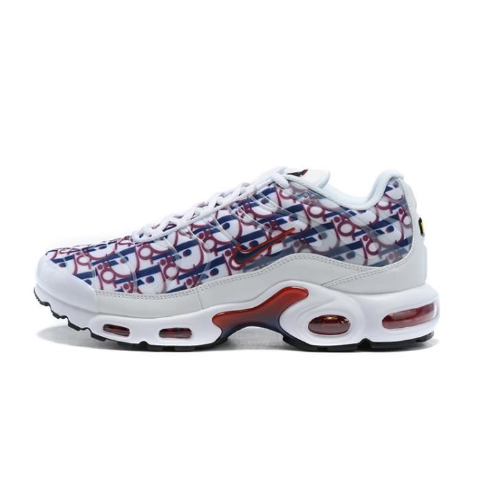 nike air max TN shoes Triple Noir Blanc Hommes Chaussures De Course  Respirant Maille Bleu ruban rouge Chaussures Homme Tn Sport Sneaker  Chaussures