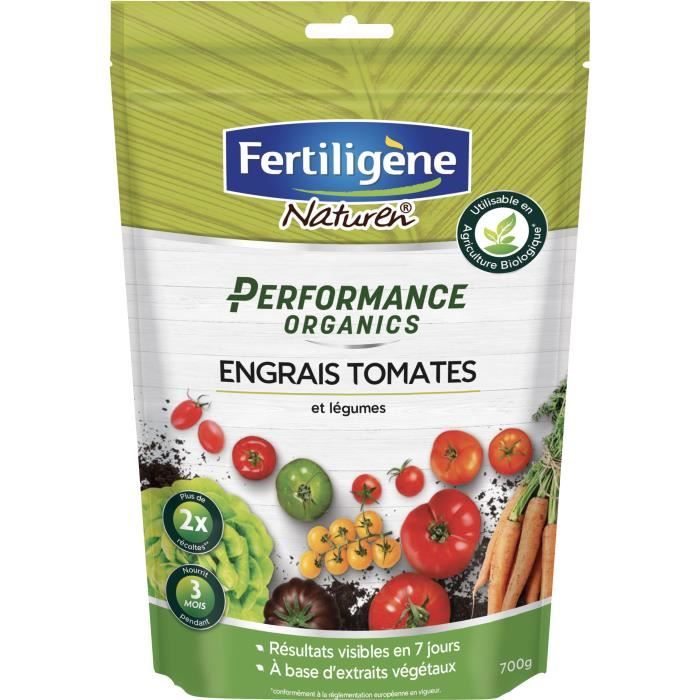 FERTILIGENE Nouveau Engrais Performance Organics Tomates et Légumes - 700 g