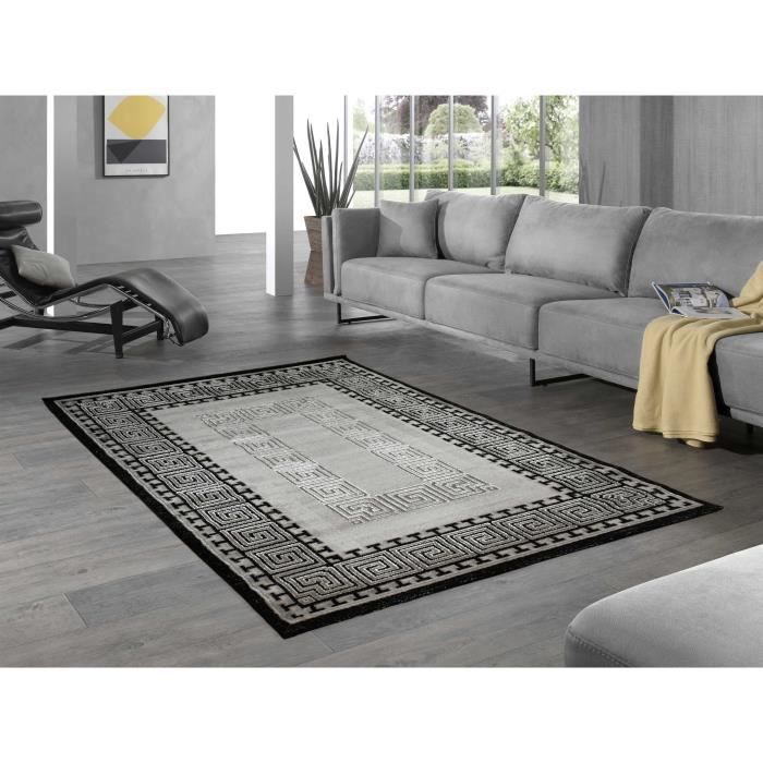 nazar tapis de salon tuana 160 x 230 cm gris cdiscount maison