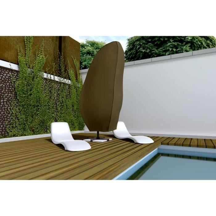 Housse De Protection Pour Parasol Déporté - Polyester Imperméable 185 Cm X 40 Cm, Anthracite, Résistante Aux Intempéries - 4