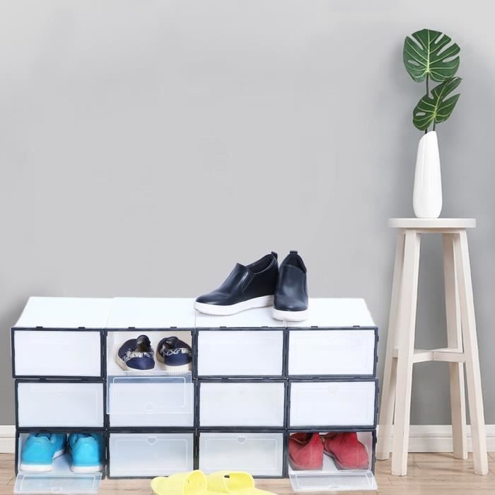 12 Pieces Boites A Chaussures Transparent Modulable Diy Empilable