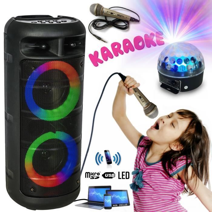 Enceinte Lumineuse sur batterie Karaoke Enfant PARTY ALFA-2600 USB