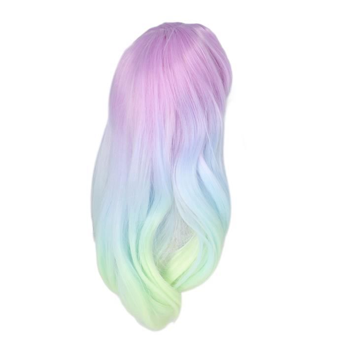 Perruque De Poupée En Soie Haute Température - Tour De Tête 35-39 Cm, Rose Clair - Pour Coiffage, Remplacement Cheveux Poupée