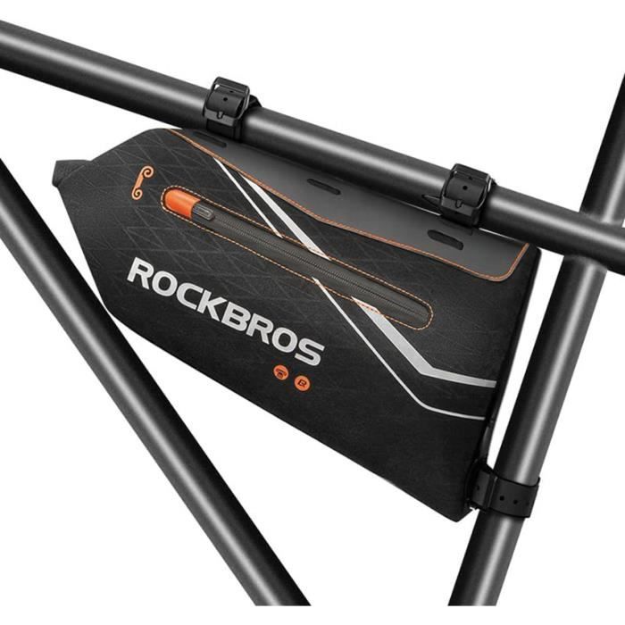 Sacoche De Cadre Vélo Tofern Imperméable 1L - Nylon 420D, Réfléchissante, Installation Par Velcro