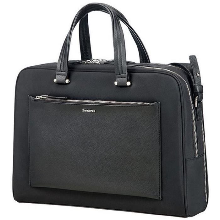 SAMSONITE Sacoche Zalia Femme 15 6 Noir Cdiscount Bagagerie Maroquinerie
