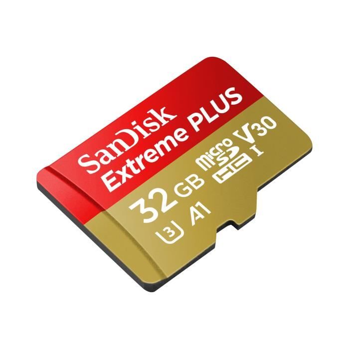 Carte mémoire flash - SANDISK - 32GB - Extreme PLUS microSDHC - A1 C10 V30 UHS-I U3