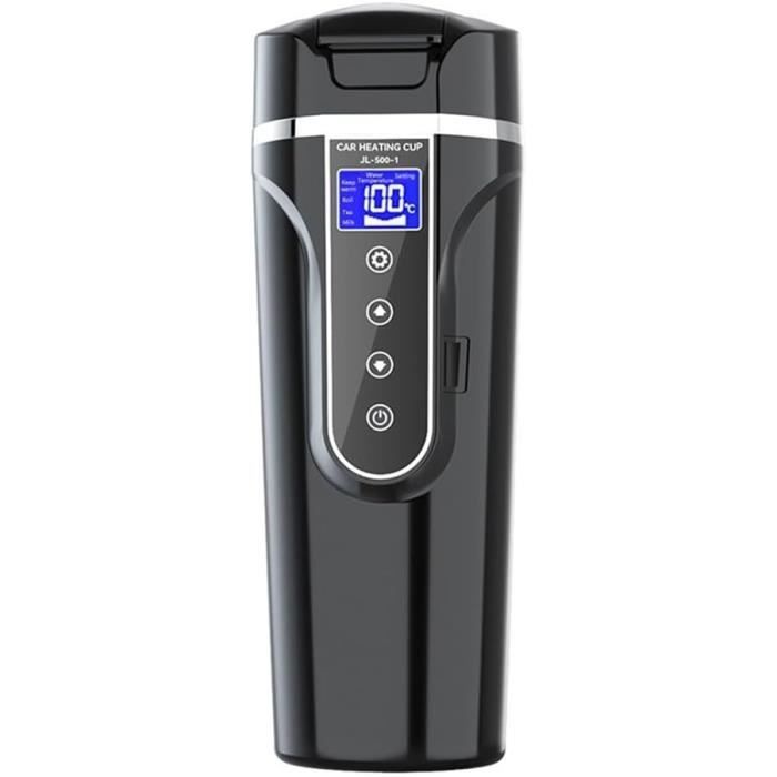 Bouilloire Électrique Voiture 12V/24V 500ml - Température Réglable Écran LCD Pour Camping Et Voyage