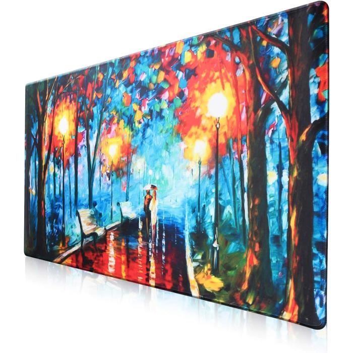 Grand tapis de souris de jeu avec bords cousus, [70x30 cm] tapis de