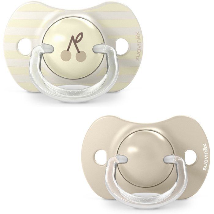 Lot de 2 sucettes symétriques - SUAVINEX - Birdies - SX Pro - 18 mois et plus - Beige