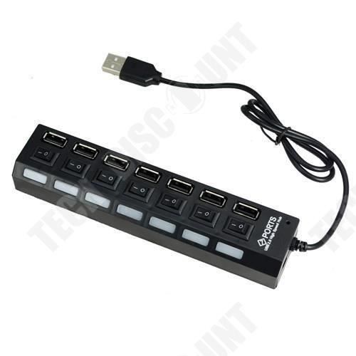 TD® Prise USB Extension Ports Connecter Multiples périphériques multiprises avec indicateur de lumière pour connexion