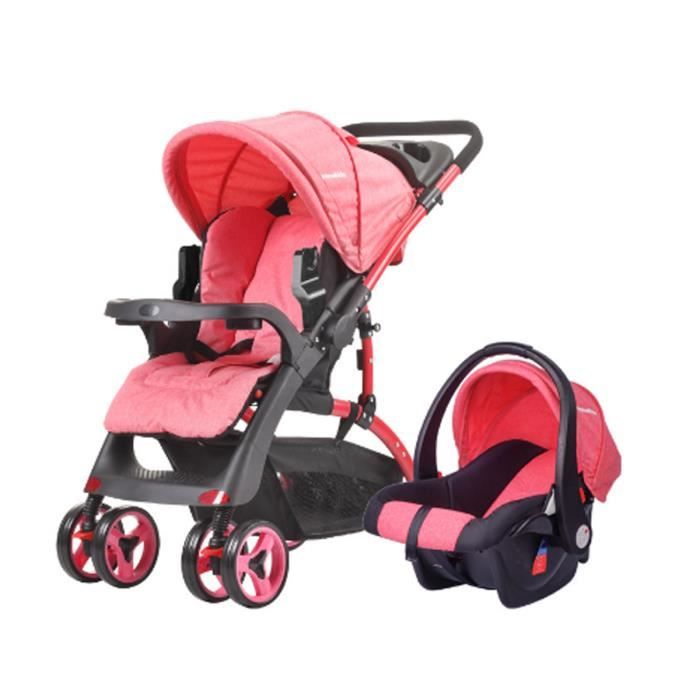 Tempsa 2 En 1 Poussette Bebe Combinee Avec Panier Rouge Cdiscount Puericulture Eveil Bebe
