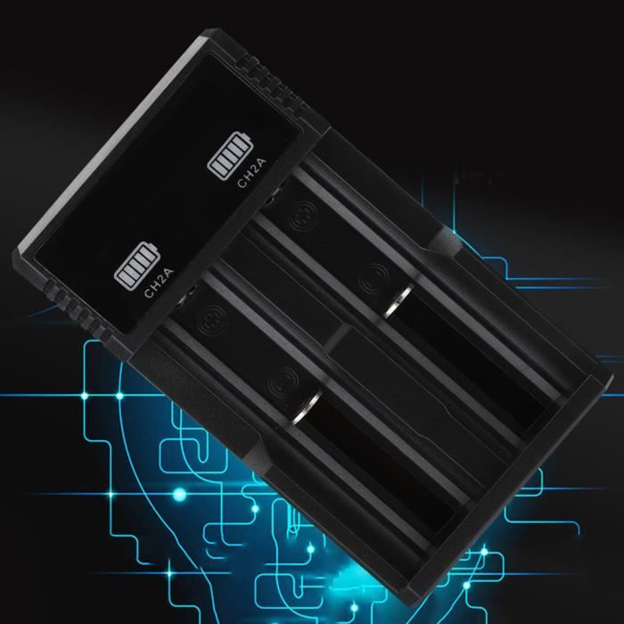 Chargeur De Batterie Double Universel Pour 18650 16340 26650 Li-ion