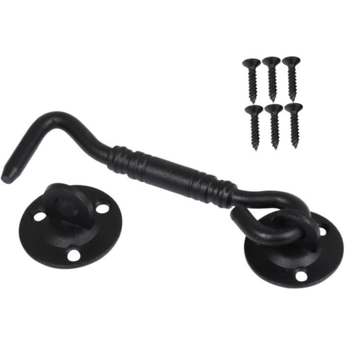 Crochet De Sûreté Pour Fenêtre Ou Porte - 3 Points De Verrouillage - Noir - Par Uxcell